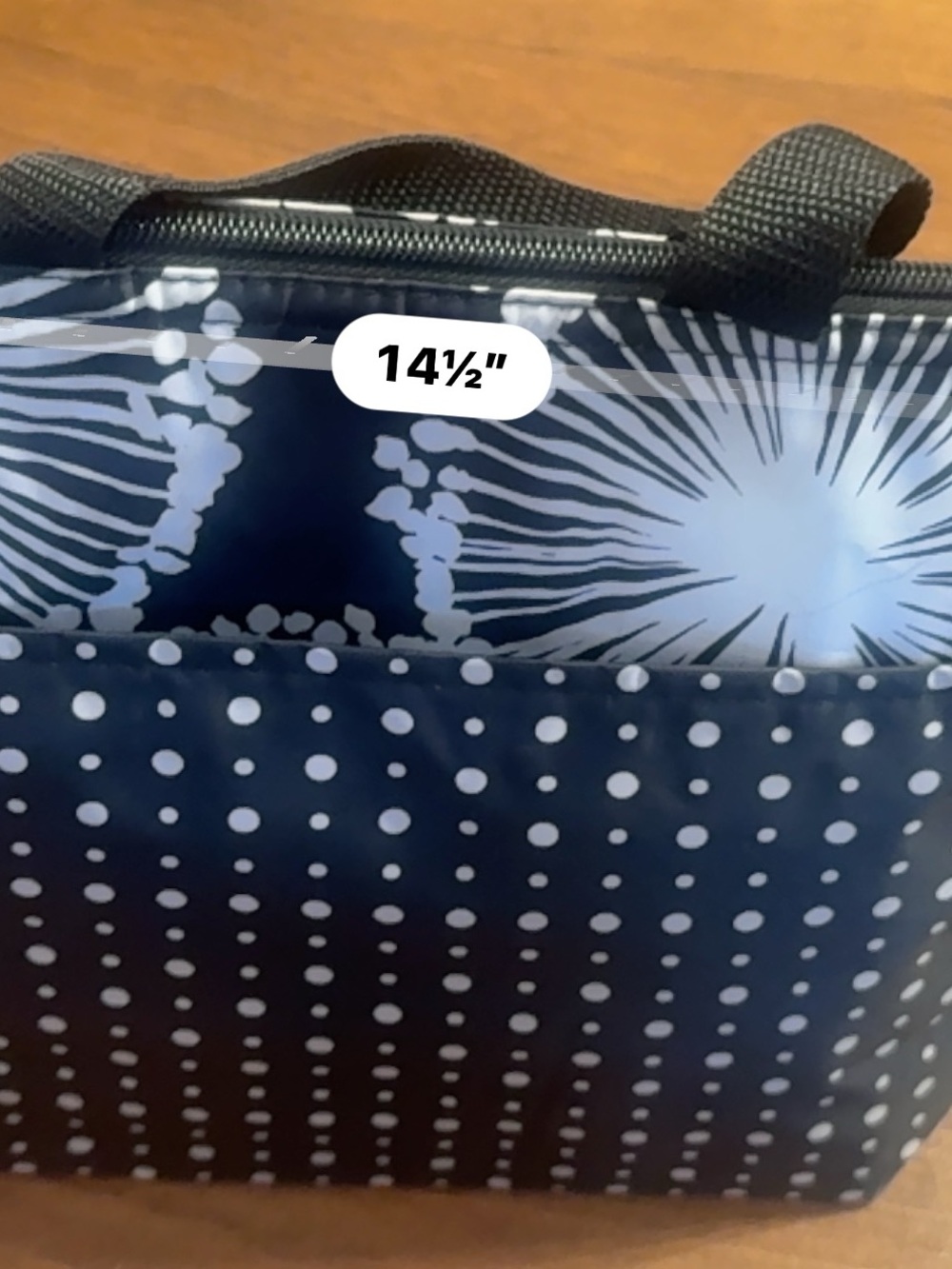 thirty-one Black and White Polka lunch Tote with Floral Top - Picture 14 of 14